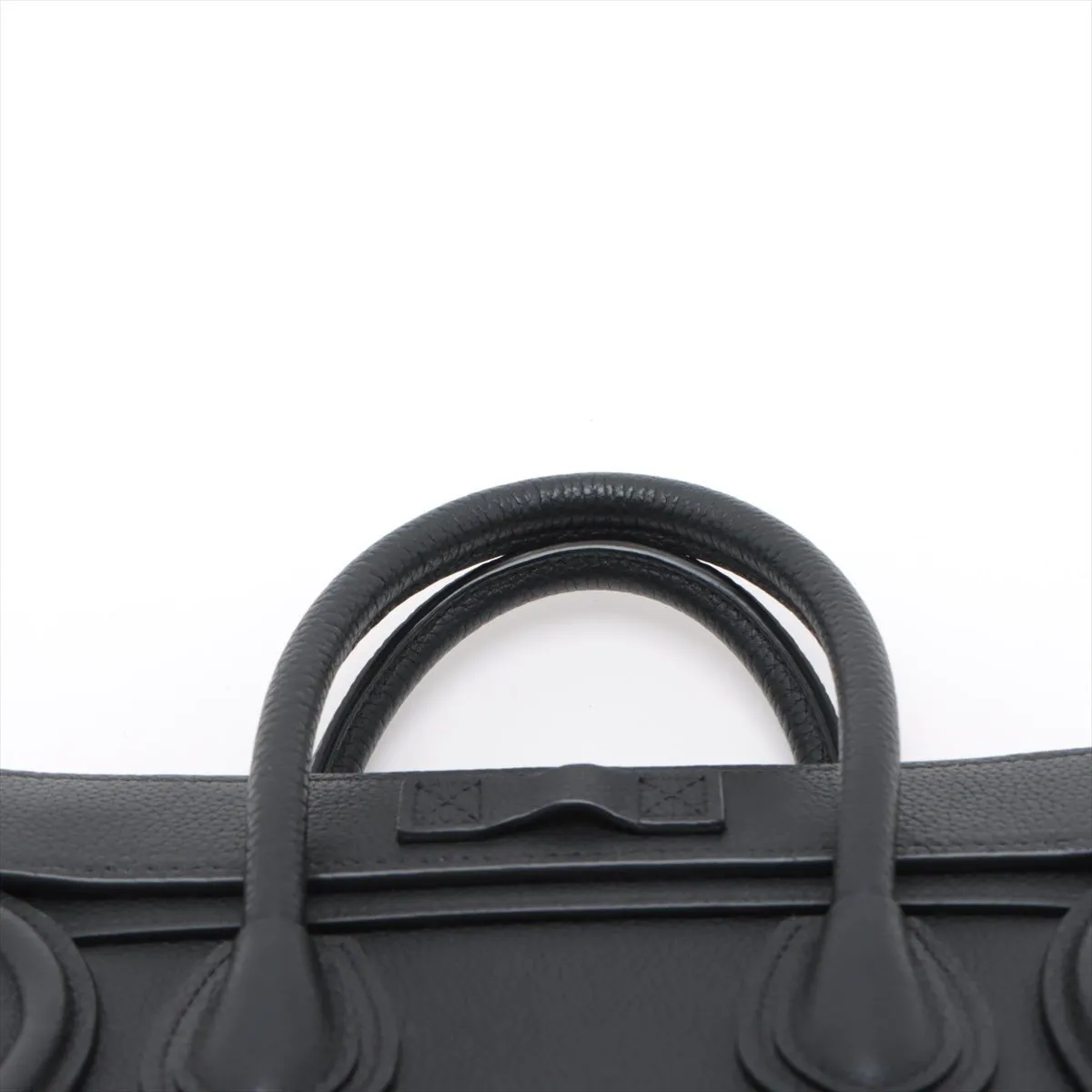Luggage Nano Leather Tote Bag Black