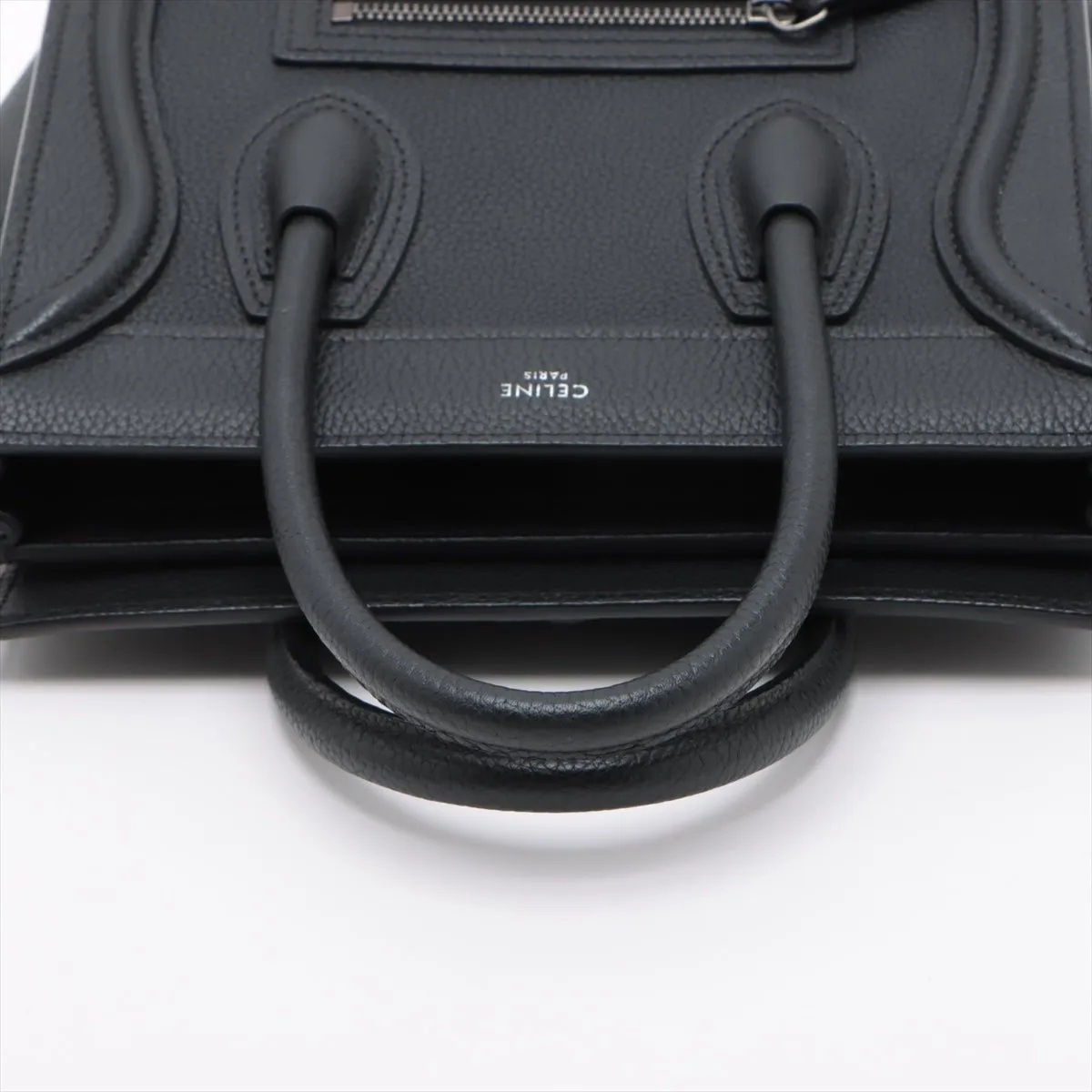 Luggage Nano Leather Tote Bag Black