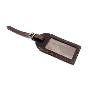 Luggage Tag Brown – Durable Classic Leather Travel Tag
