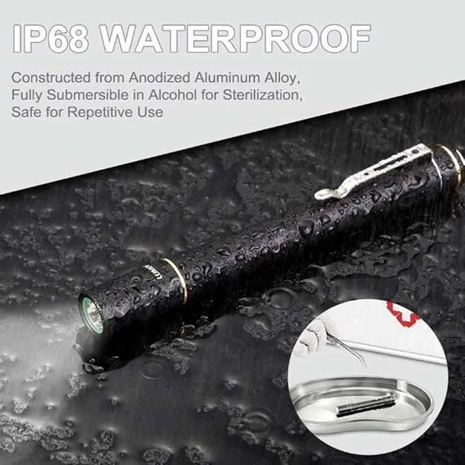 LUMINTOP Pen Light IYP365 Nichia High Color Rendering LED Flashlight, Pen Lights for Nurses, AAA Flashlight, Penlights for Doctors Diagnostic, Inspection, 3 Modes IP68 Waterproof