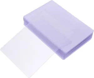 Lurrose 50pcs Hard Plastic Card Sleeves Sheet Protectors for Trading Cards Photo Holders Document Holders