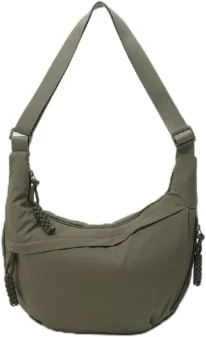 Lushandy Nylon Crossbody Bags for Women, Crescent Bag Luna Bag Casual Hobo Crossbody Purse Dumpling Bags Moon Shoulder Purse