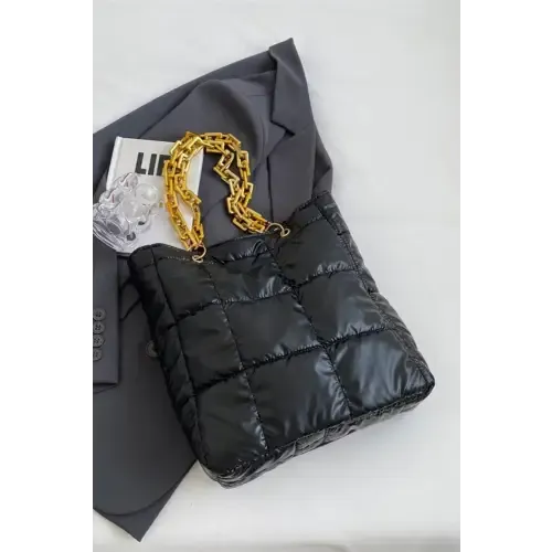 Luxurious Black Bubble Texture Chain Handbag for Elegant Evenings