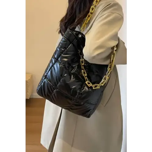 Luxurious Black Bubble Texture Chain Handbag for Elegant Evenings