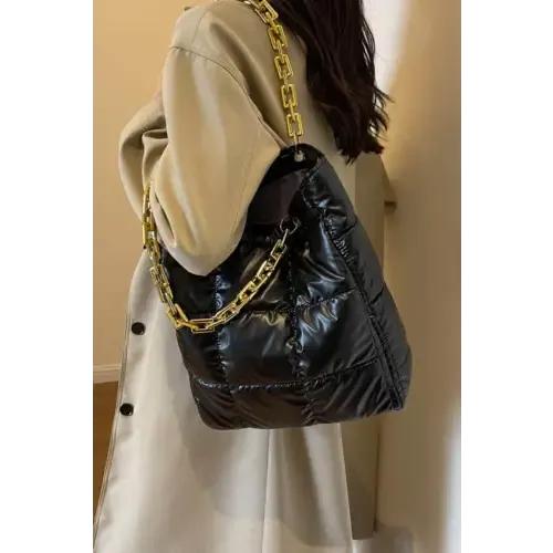 Luxurious Black Bubble Texture Chain Handbag for Elegant Evenings