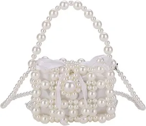 Luxury Pearl Bag Chain Bag Purse Bags, Artificial Pearl Clutch Crossbody Handmade Bags Evening Bags for Party Wedding Bridal Party Travel Prom 15