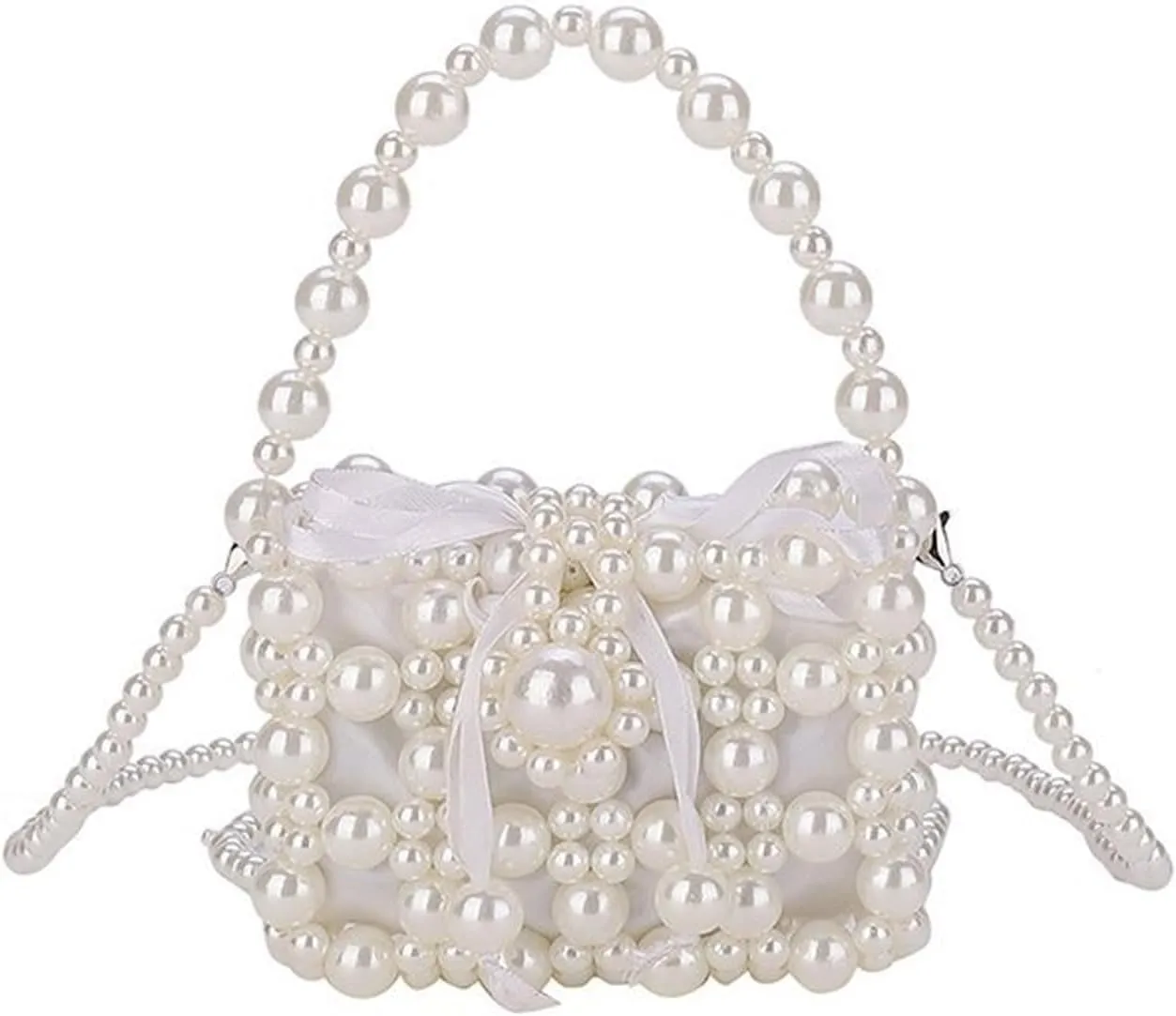 Luxury Pearl Bag Chain Bag Purse Bags, Artificial Pearl Clutch Crossbody Handmade Bags Evening Bags for Party Wedding Bridal Party Travel Prom 15