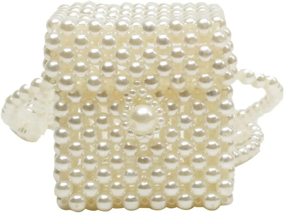 Luxury Pearl Bag Chain Bag Purse Bags, Artificial Pearl Clutch Handmade Bags Evening Bags for Wedding Bridal Party Travel 09