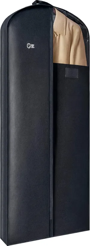 Luxury Storage Garment Bag for Long Coat, Fur, Mink, Gown, Vestment and Choir Robe | 60 Inch   5 Inch Gusset Cover | Heavy Duty, Hanging, Breathable, Foldable Travel and Wardrobe Clothes Protector
