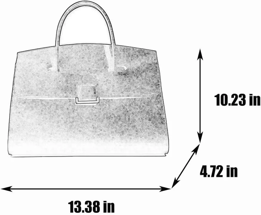 Luxury Women's Leather Top Handle Tote Bag Age Reduced Elegant Flap Briefcases