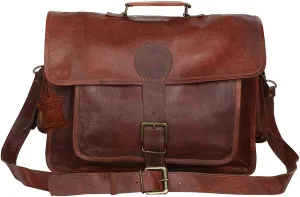 Madosh, Men's Leather Briefcase Crossbody Laptop Messenger Work Bag Shoulder Business Travel Handbag