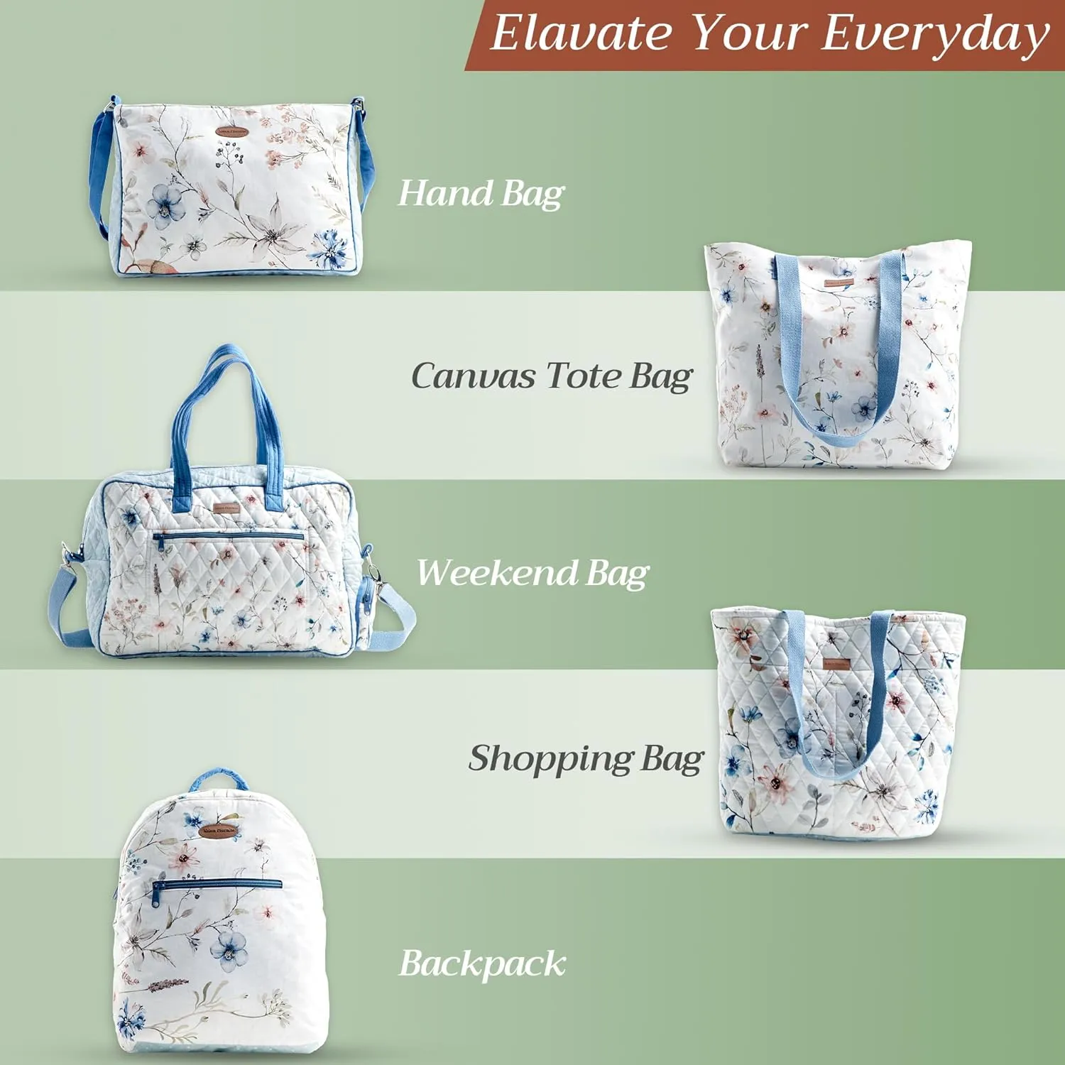 Maison d' Hermine Cross Body Bag Cotton Adjustable Shoulder Strap Hand Bag Tote purse with Zippered & Slip Pockets