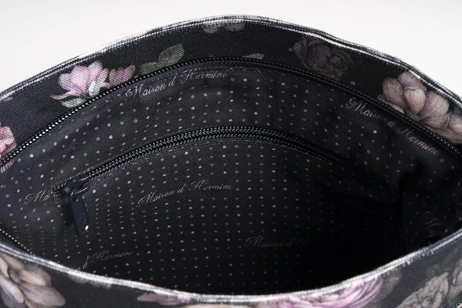 Maison d' Hermine Cross Body Bag Cotton Adjustable Shoulder Strap Hand Bag Tote purse with Zippered & Slip Pockets