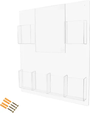 Marketing Holders Brochure Holder with Sign Frame with Hardware 8.5 x 11 Inch Wall Mount Pamphlet for 4 Inch Display Rack Letter Size Document Trifolds Maps Menu