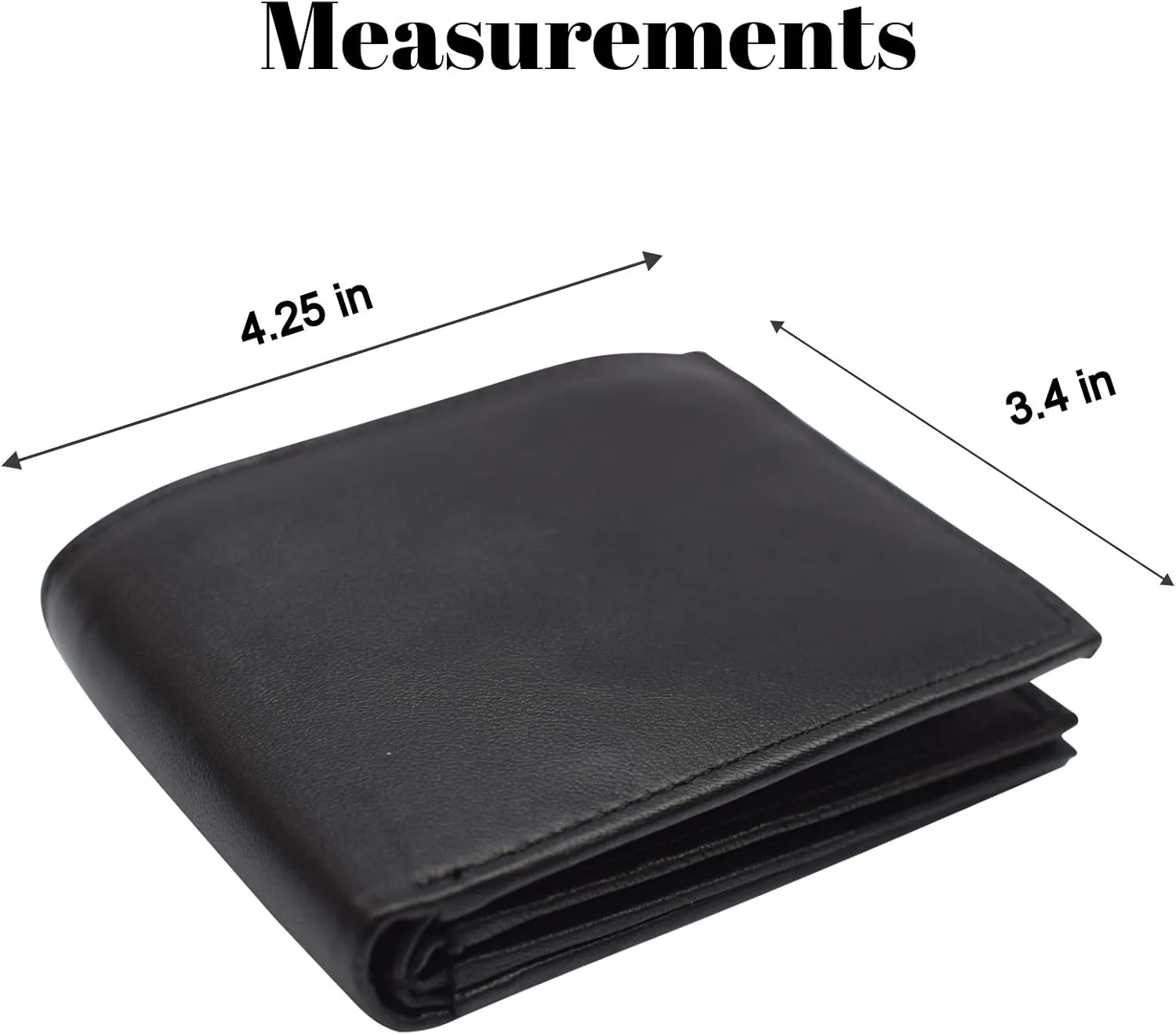 Marshal RFID Leather Mens Wallet Black Bifold Fixed Flip 3