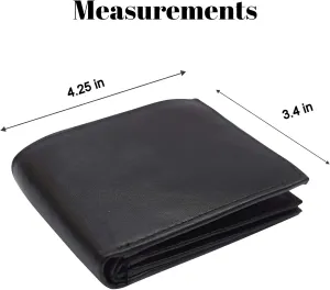 Marshal RFID Leather Mens Wallet Black Bifold Fixed Flip 3