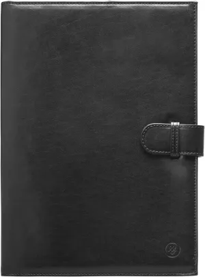 Maxwell Scott - Luxury Italian Leather Business Document Padfolio for Men Women with Organizer Panel - The Gallo Black