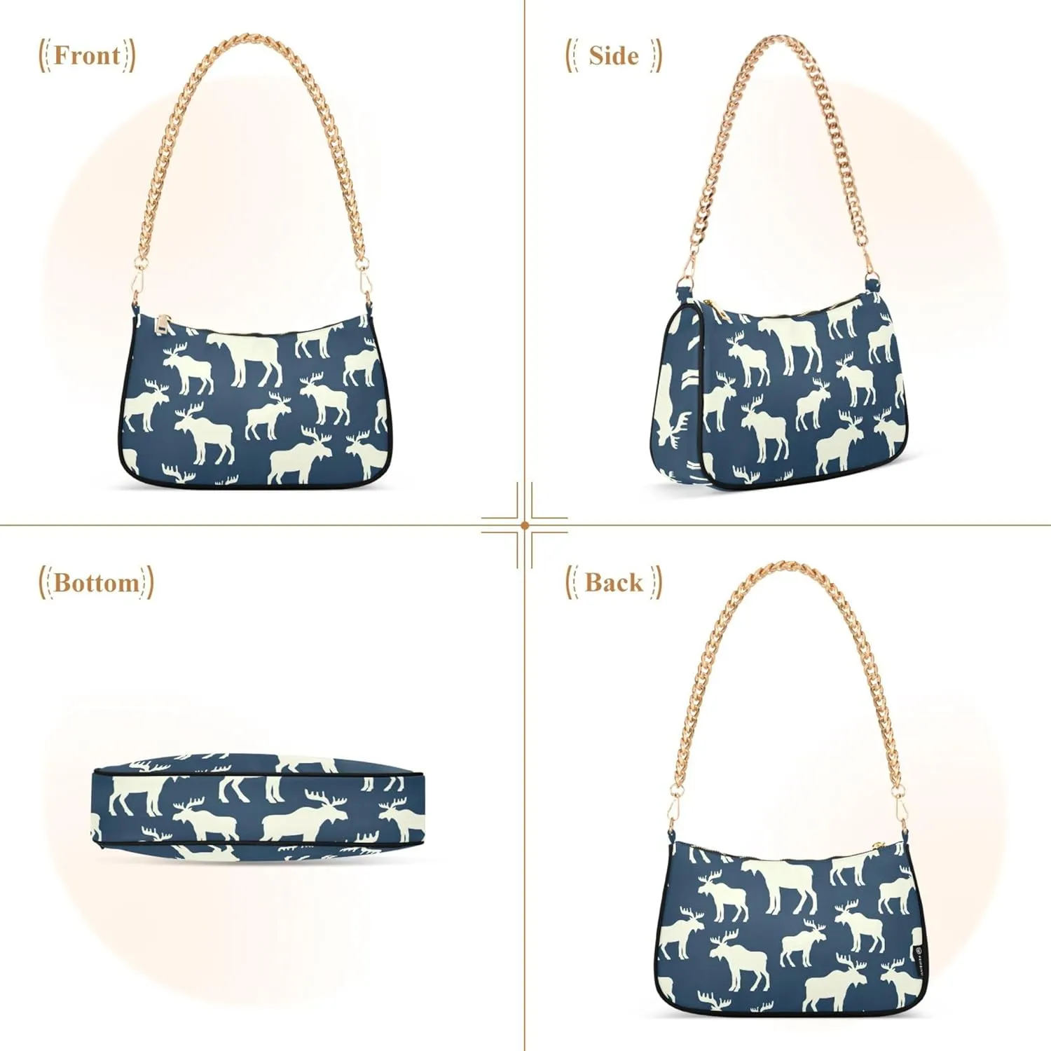 Meat Sushi Salmon Food Women's Purse Hobo Handbag Women Shoulder Handbag Chain Shoulder Bags Formal