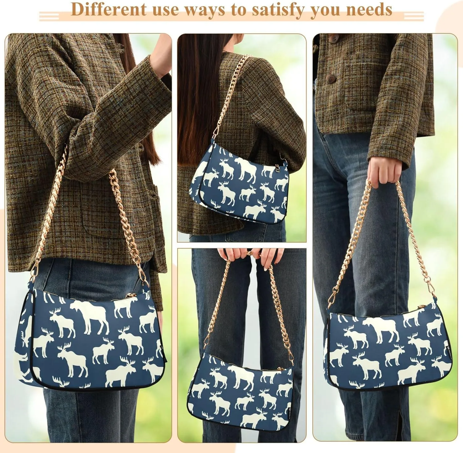 Meat Sushi Salmon Food Women's Purse Hobo Handbag Women Shoulder Handbag Chain Shoulder Bags Formal