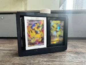 Mechanical Flip Card Binder – Holds 15 Single-Sided or 30 Double-Sided Cards, Compact Horizontal/Vertical Storage for Collectible Cards (Black)