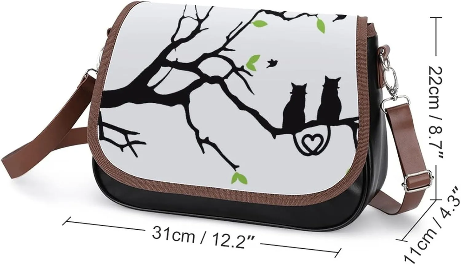 Medium Crossbody Bags for Women Printed Shoulder Messenger Bags Designer Satchels Tree And Cat