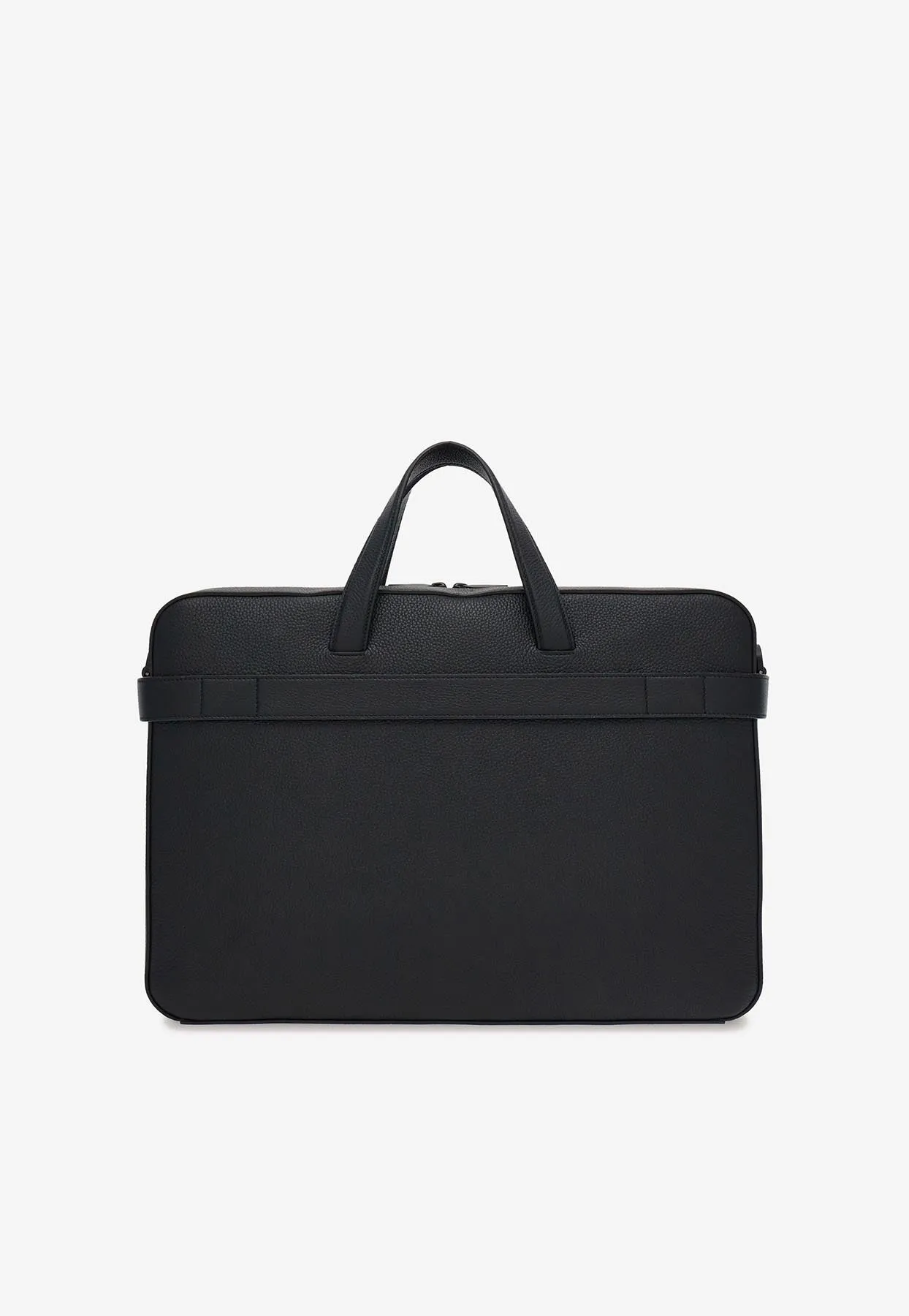 Medium Gancini Buckle Leather Briefcase
