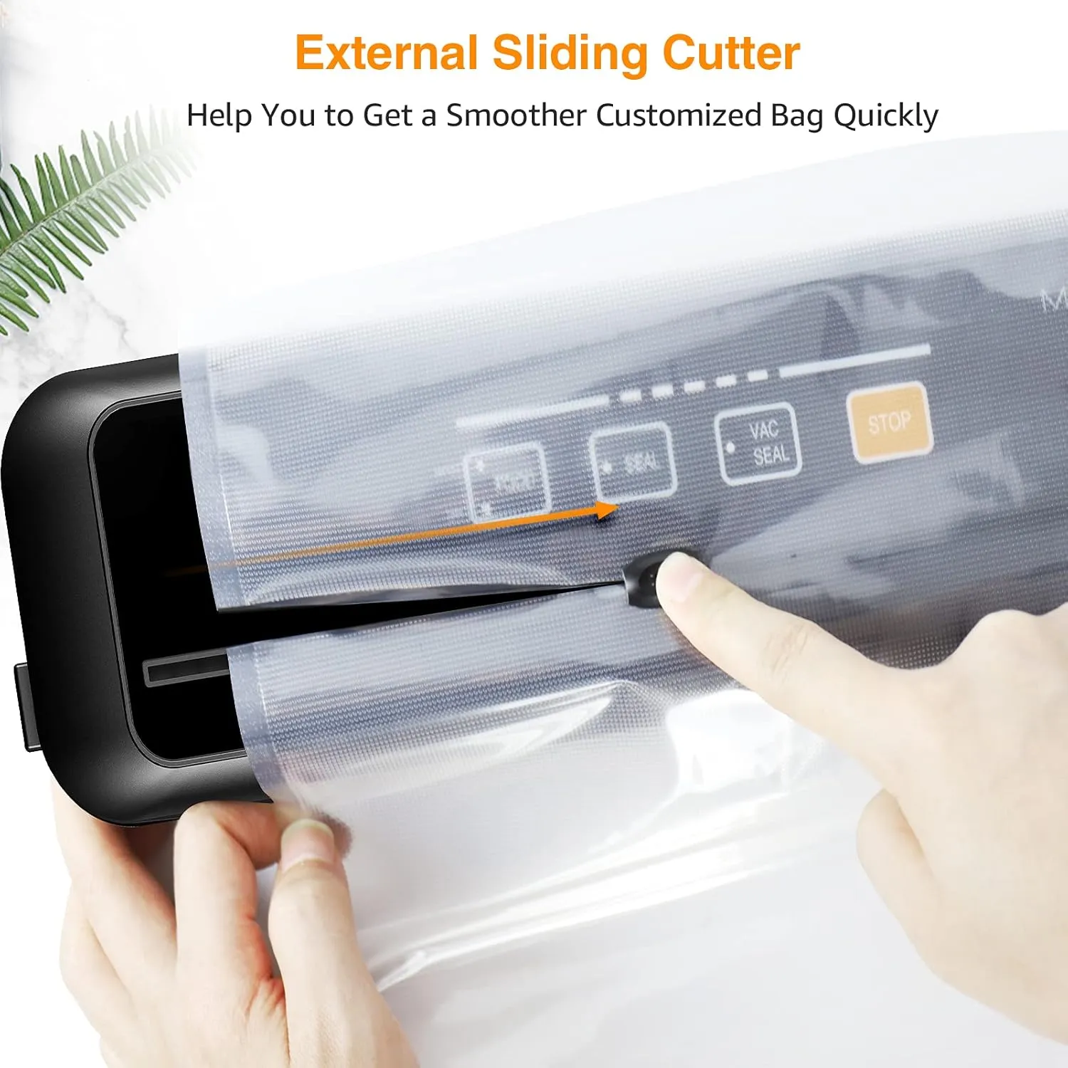 MegaWise Vacuum Sealer Machine - Powerful 80kPa Suction, Built-in Cutter, One-Touch Operation, Includes 10 BPA-Free Bags, Dry & Moist Modes, Keeps Food Fresh 5x Longer