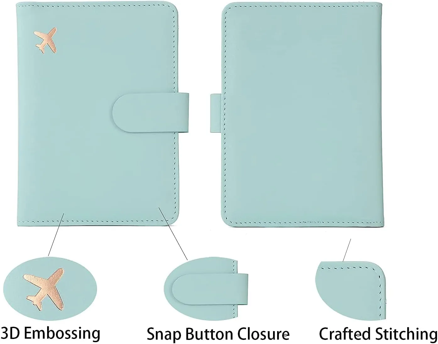 Melsbrinna Premium Leather Passport Holder Covers Case, Waterproof Rfid Blocking Travel Wallet Passport Holder with Pen Holder, Cute Passport Book for Women/Men