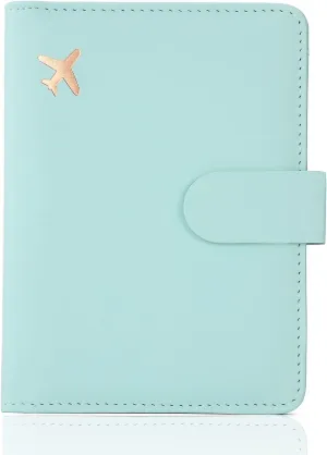 Melsbrinna Premium Leather Passport Holder Covers Case, Waterproof Rfid Blocking Travel Wallet Passport Holder with Pen Holder, Cute Passport Book for Women/Men