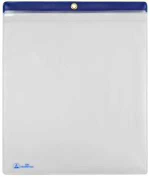 MENDA 34455 ESD Shop Traveler, Clear with Zipper, Outer Dimensions: 10" Length x 12" Height, Vinyl, Blue Header (Pack of 10)