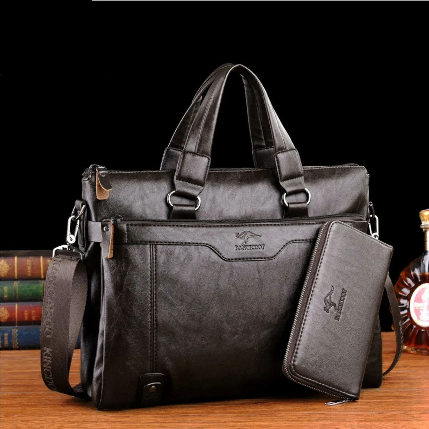 men's briefcase 15in computer bag male leather briefcase for men shoulder laptop bag office Casual sacoche a case for documents