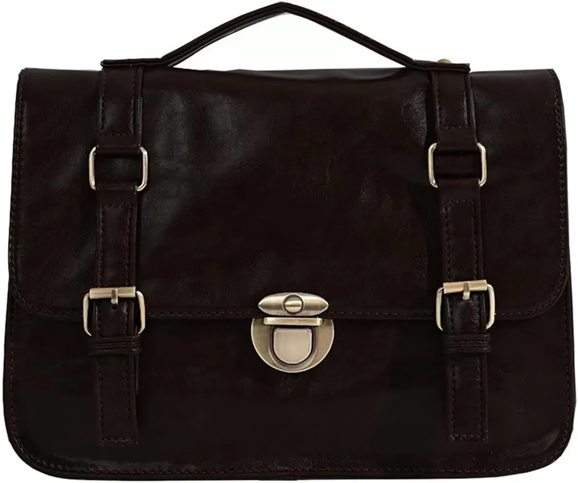 Messenger Bag Women -Faux Leather Cambridge Handbag - Vintage with Adjustable Shoulder Strap Briefcases Men