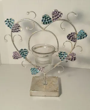 Metal art candle holders