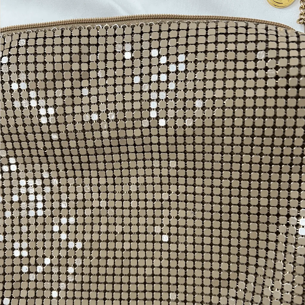 Metal Mesh Retro Beige Evening Shoulder Bag