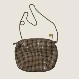 Metal Mesh Retro Beige Evening Shoulder Bag