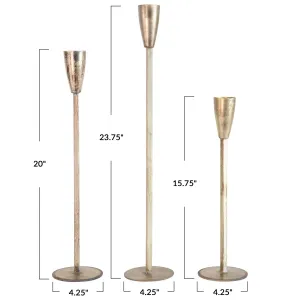 Metal Taper Holders with Antique Finish, 3 sizes