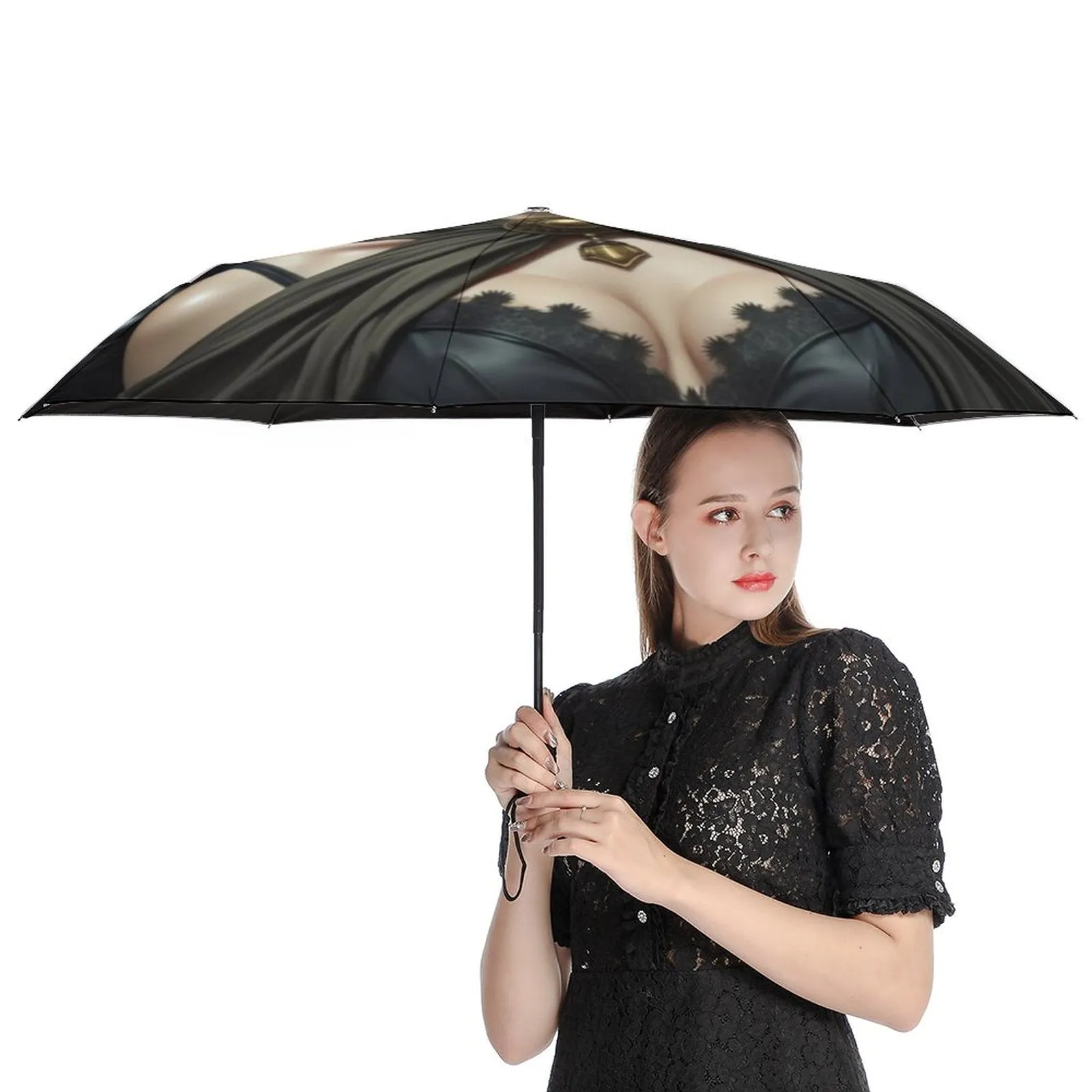 Mighty Hectate Auto Umbrella with Printed Pattern Outside ZYS03-8K