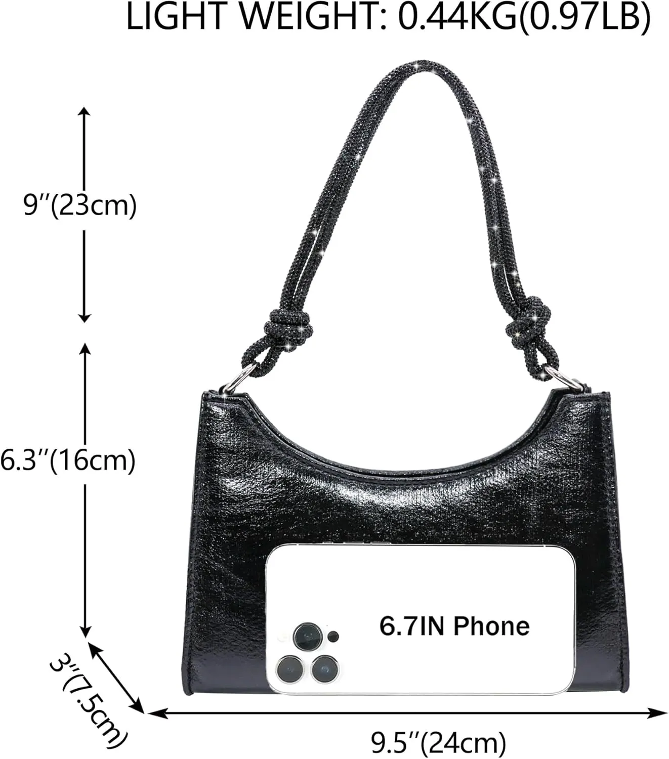 Milisente Clutch Purses For Women Vintage Evening Clutch Bags Formal Shoulder Bag With Rhinestone Handle