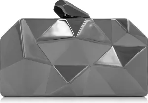 Milisente Women's Clutch Purses Metallic Bridal Party Geometric Evening Clutches Bags Cocktail Formal Handbags