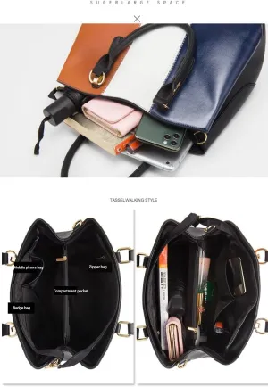 Minimalist and Versatile Casual Women's Bag - Fashionable Color Clash Crossbody Bag with Large Capacity