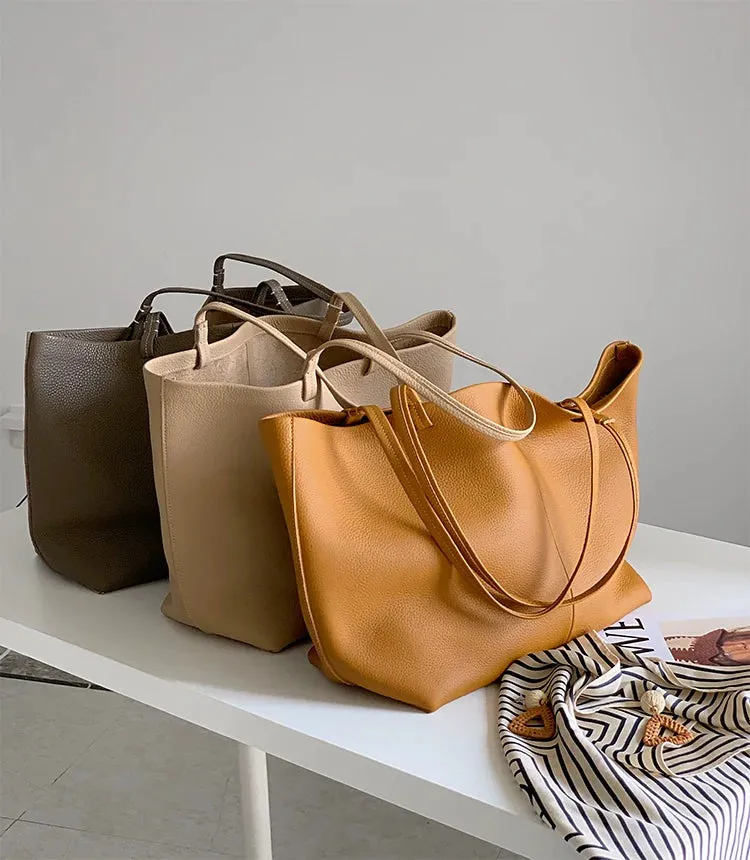Minimalist Leather Tote Bag
