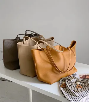 Minimalist Leather Tote Bag
