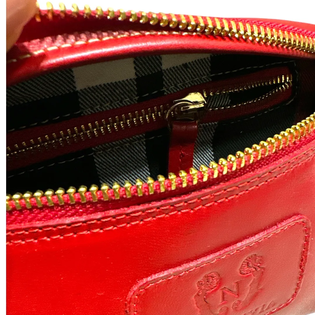 MINI.RED LEATHER BELT BAG