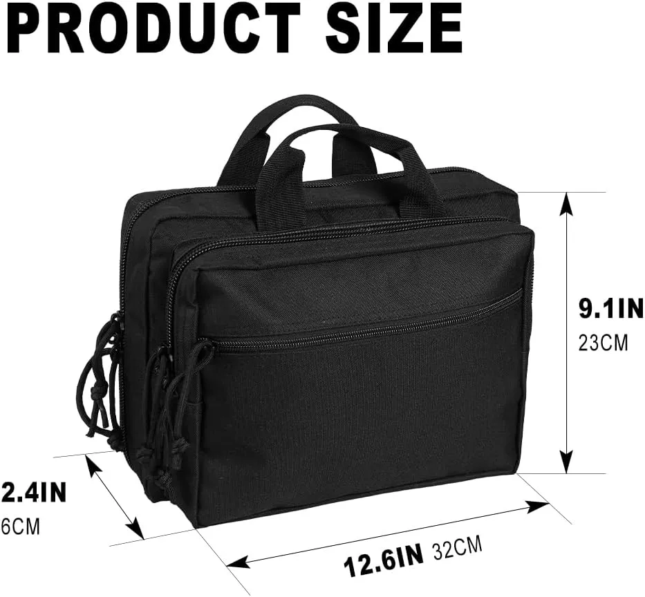 MiOYOOW Soft Pistol Cases, Lockable Zipper Pistol Bags Waterproof Tactical Pistol Range Bag with 5 Magazine Holders for Hunting Shooting