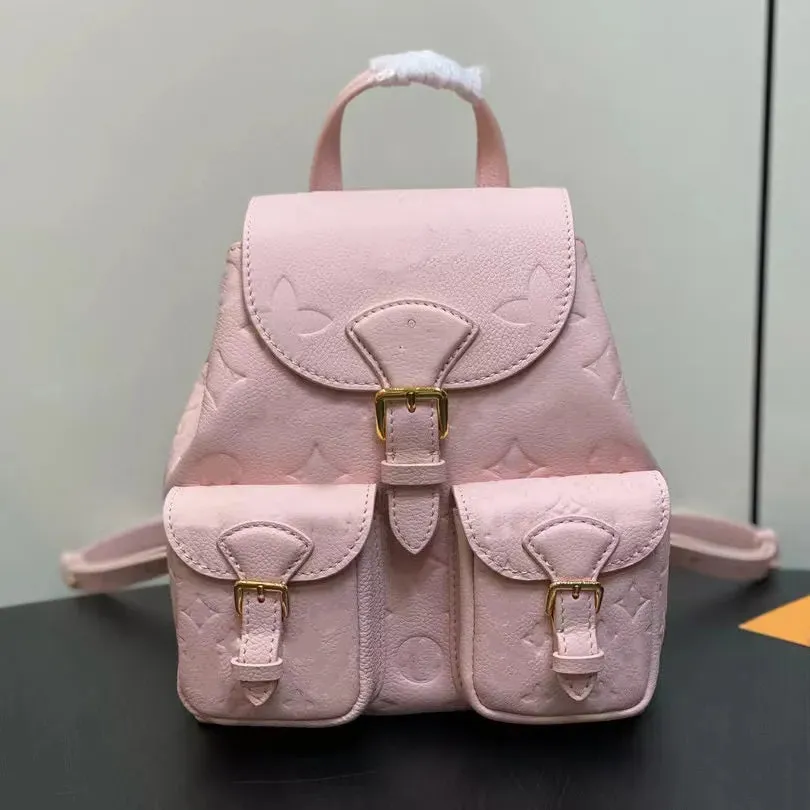 Mirror Quality Book bags Backup Designer Luxury Backpack Designer Handbagjx Genuine Leather Women's Cute Backpack Letter Embossed Magnetic Buckle Flip Open Bags