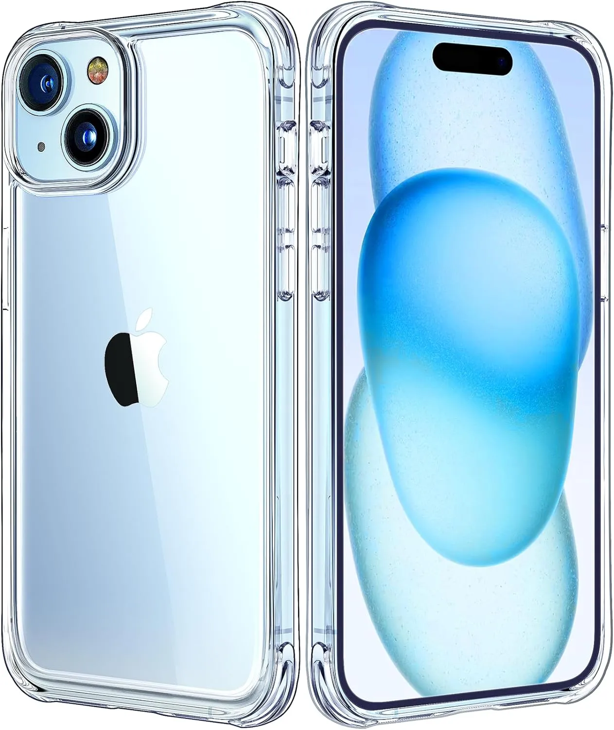 Mkeke for iPhone 15 Case Clear, [Not Yellowing] [Military Grade Protection] Slim Shockproof Phone Cases for iPhone 15 2023
