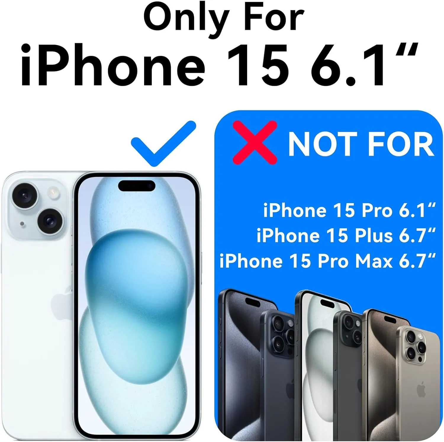 Mkeke for iPhone 15 Case Clear, [Not Yellowing] [Military Grade Protection] Slim Shockproof Phone Cases for iPhone 15 2023