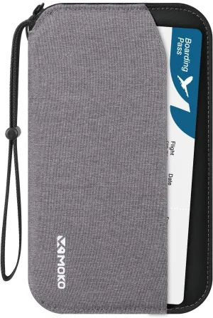 MoKo Passport Holder Family, RFID Passport Wallet for Men and Women, Travel Passport Holder with Multiple Compartments