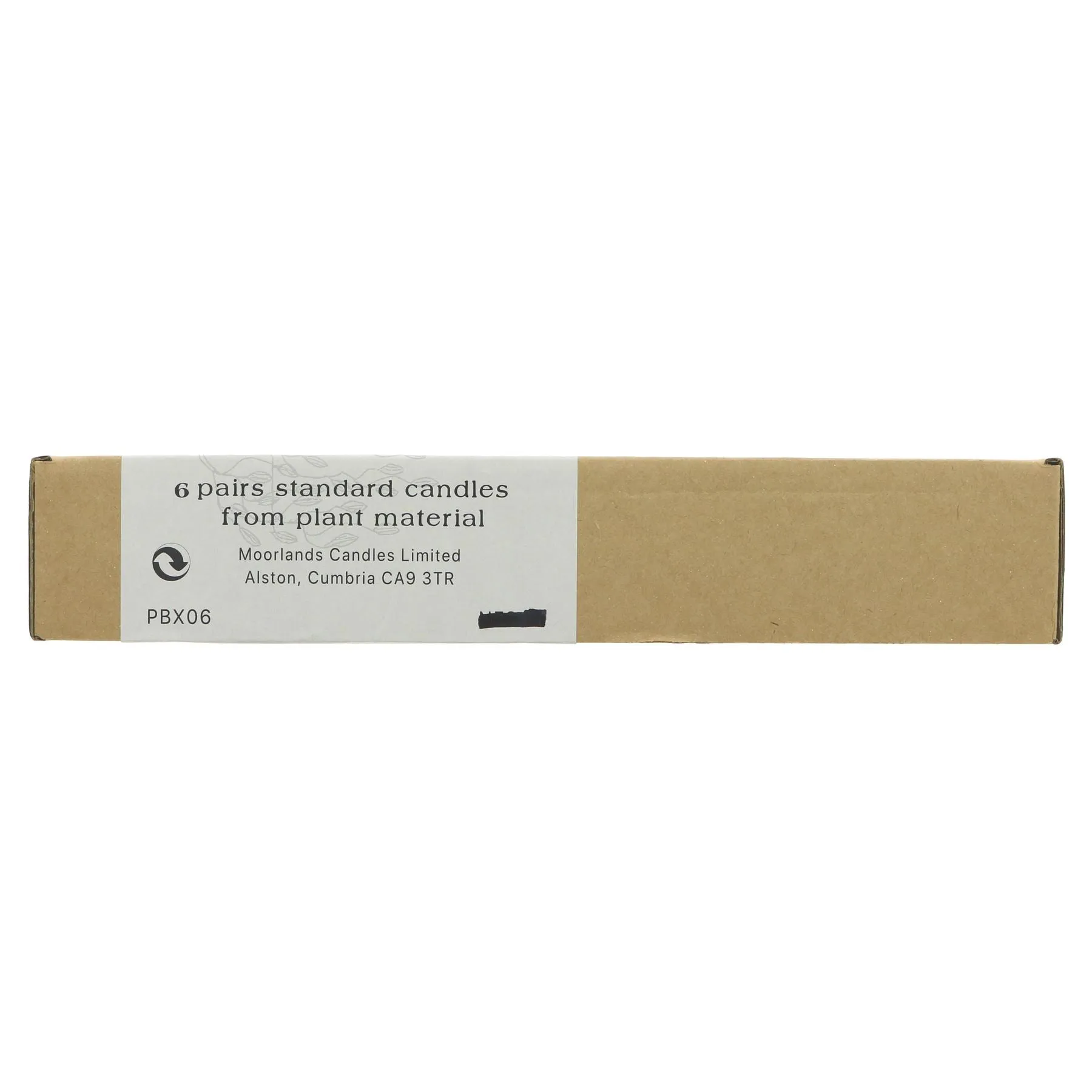 Moorlands Candles | Candle Standard 9" White - Rapeseed, Bran & Coconut Oils | pairs