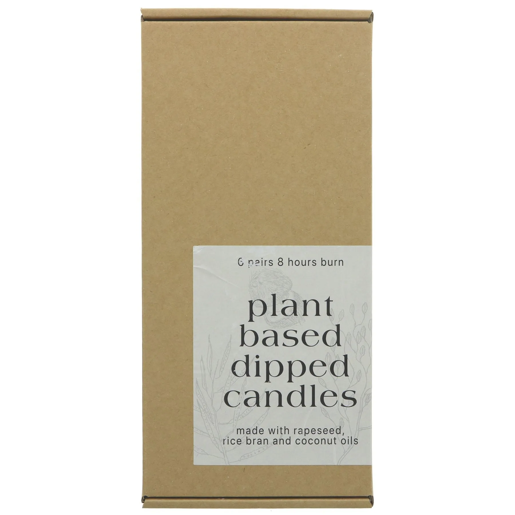 Moorlands Candles | Candle Standard 9" White - Rapeseed, Bran & Coconut Oils | pairs